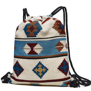 Cute Aztec Hippie Styled Draw String Bags - Various Designs