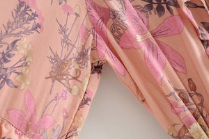 Elegant Hippie Styled Bohemian Summer Dress | S-L | Yellow & Pink