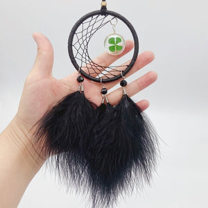 Lucky Car Dream Catcher With Four Leaf Clover