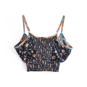 Women's Flower Boho Two Piece Outfit | Sleeveless Top + Bohemian Pants | S-L |