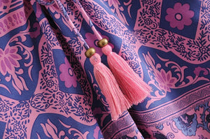 Women's Purple Casual Hippie Peace Dress | Sleeveless | S-XL