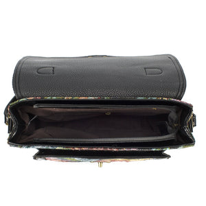 Retro Hippie Styled Briefcase Handbag With Floral Design