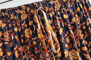 Women's Two Piece Bohemian Spice Outfit | Off Shoulder Top + Drawstring Skirts 2 | S-L