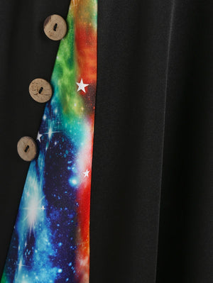 Women's Hippie Festival Dresss | Tie Dye Foldover | S-XXXXXL