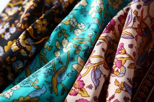 Women's Hippie Deep V-Neck Bohemian Short Sleeve Dress | S-L| Various Colours