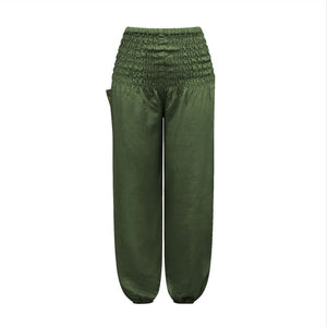 Olive Bohemian High Waist Yoga Palazzo Pants | S-XL