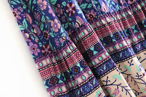 Women's Sexy Blue Short Bohemian Spagetti Summer Dress | S-L