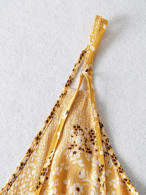 Yellow Strapless Bohemian Sundress | Cotton + Rayon | S-L