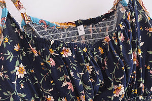 Women's Flower Boho Two Piece Outfit | Sleeveless Top + Bohemian Pants | S-L |