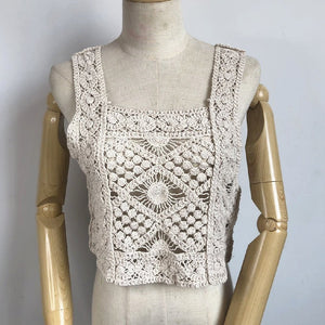 Knitted Hippie / Boho Sleeveless Crop Tops | Beach Styled | Various Colours | Free Size