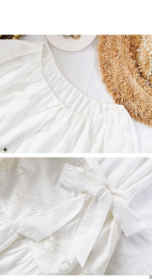 Gypsy Styled Loose Casual White Beach Dress With Tassels | S-L