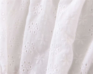 Women's White Festival Two Piece Outfit | Off Shoulder Short Sleeve Top + Bohemian Lace Mini Skirts | S-L