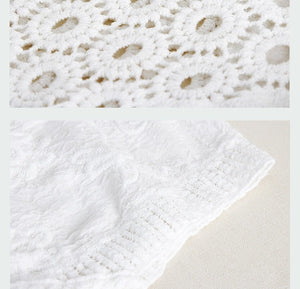 Vintage Women's Lace Embroidery Top | Batwing Sleeves | Free Size