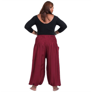 Red Bohemian High Waist Yoga Palazzo Pants | S-XL