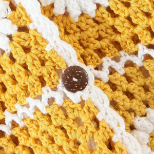 Women's Yellow Summer Floral Hollowed Out Jacket | Free Size