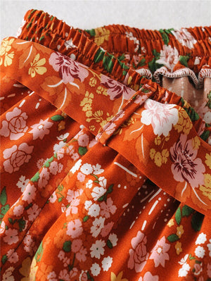 Cool Women's Brown Bohemian Styled Clothing Set | Pants + Sleeveless Top | S-M