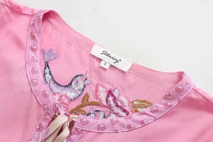 Hippie Styled Pink Blouse Shirt | S-L