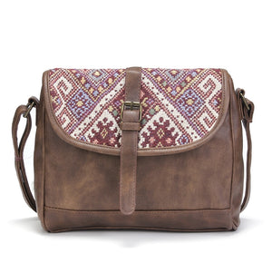 Cool Vintage Styled Messenger Bag With Patchwork Design