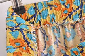 Women's Bohemian Styled Yellow Sun Flower Long Skirt | S-L