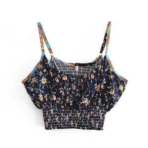 Women's Flower Boho Two Piece Outfit | Sleeveless Top + Bohemian Pants | S-L |