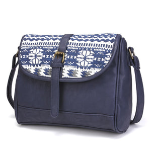Cool Vintage Styled Messenger Bag With Patchwork Design