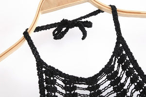 Hollowed Out Sleeveless Bohemian Crop Top Vest | Free Size | Various Colours