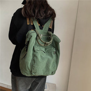 Large Cool Plain Canvas Shoulder Backpacks - Various Colours