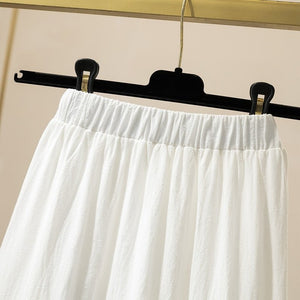 White Hippie Linen Cotton Beach Dress | Bohemian Flow | Free Size