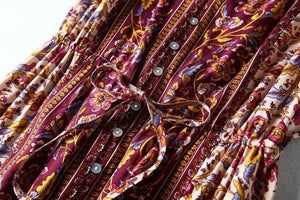 Women's Hippie Deep V-Neck Bohemian Short Sleeve Dress | S-L| Various Colours