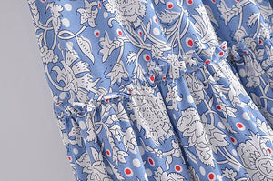 Women's Light Blue Boho Summer Skirt | M-L