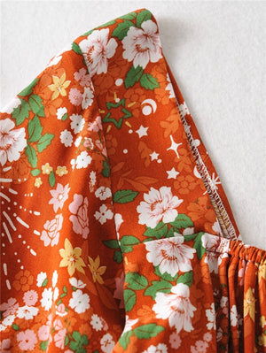 Cool Women's Brown Bohemian Styled Clothing Set | Pants + Sleeveless Top | S-M