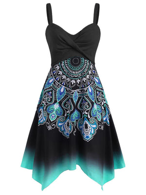 Hippie V-Neck Styled Hippie Dream Catcher Dress | S-XXL