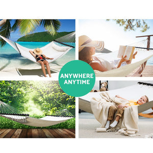 Cream Hammock With Tassels - Double