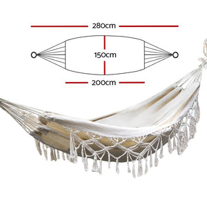 Cream Hammock With Tassels - Single