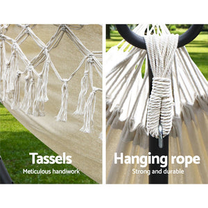 Cream Hammock With Tassels - Single