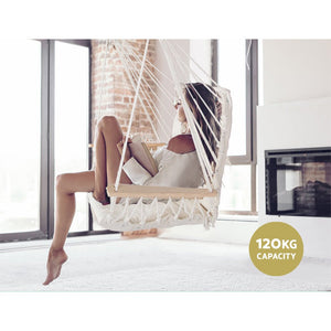 Cream Hammock Hanging Swing Chair