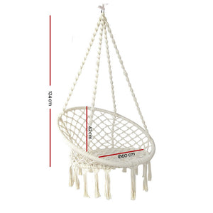 Hippie Styled Cream Hammock Swing Chair
