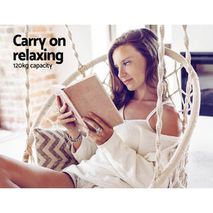 Hippie Styled Cream Hammock Swing Chair