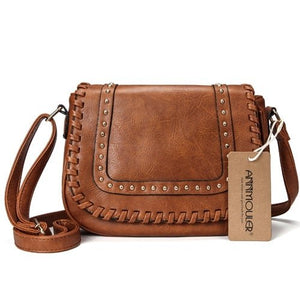 Fade Washed Hippie Leather CrossBody Bag - Various Colours