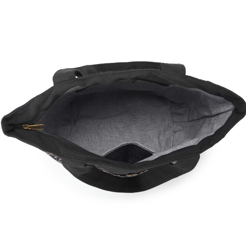 Women's Elephant Printed Tote / Canvas Patchwork Handbags