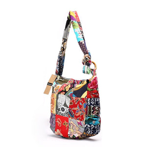 Premium Cross Body Bag With Hippie Patchwork Design