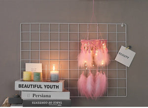 Beautiful Pink Dream Catcher Lantern With Lights