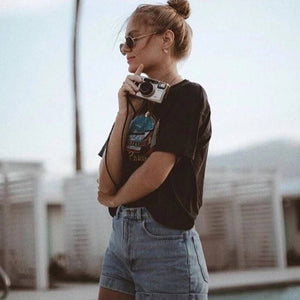 San F Acid Washed O-Neck T-shirt | S-XL