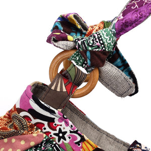 Large Cotton Patchwork Adjustable Shoulder Bag