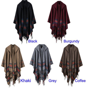 Hippie Styled Hooded Poncho | Festival Wear | Various Colours | Free Size