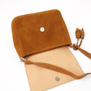 Genuine Leather Plain Casual Styled Shoulder Bag