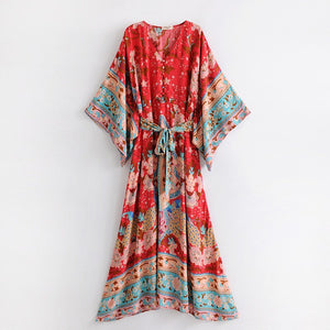Kimono Styled Bohemian Maxi Dress | S-L