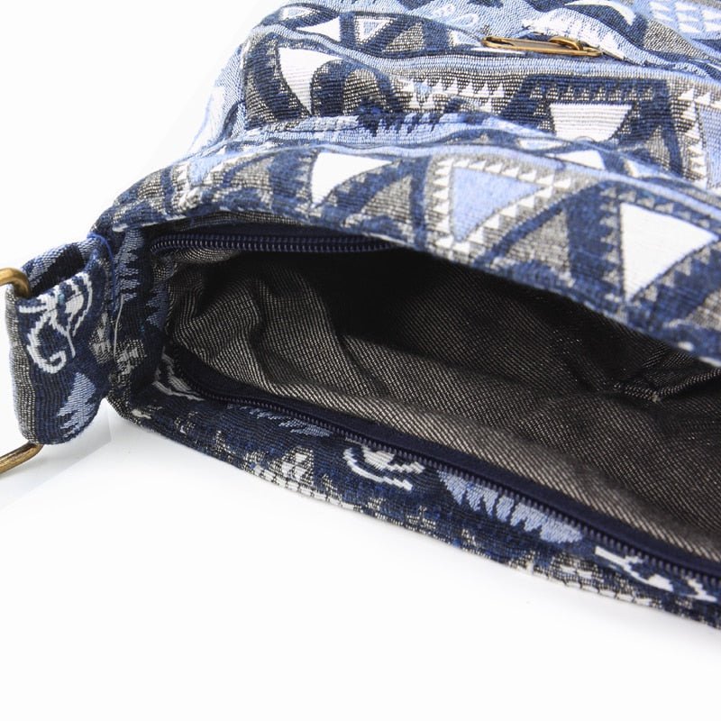 Cool Women's Aztec Boho Styled Cross Body Bag With Zippers