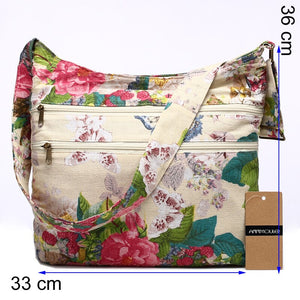 Bright Boho Hippie Styled Crossbody Bags With Double Zippers - Various Colours