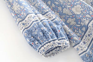 Women's Vintage Styled Long Sleeve Beach Bohemian Dress | S-L